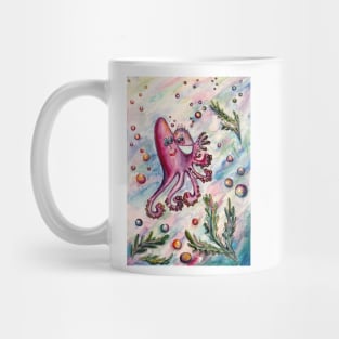 Pink Octopus Illustration Mug